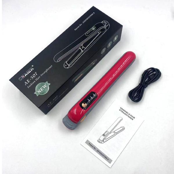 Compact Hair Curling Wand with 160-200°C Temperature Range and 1 Year Warranty Dual-Purpose Hair Straightener