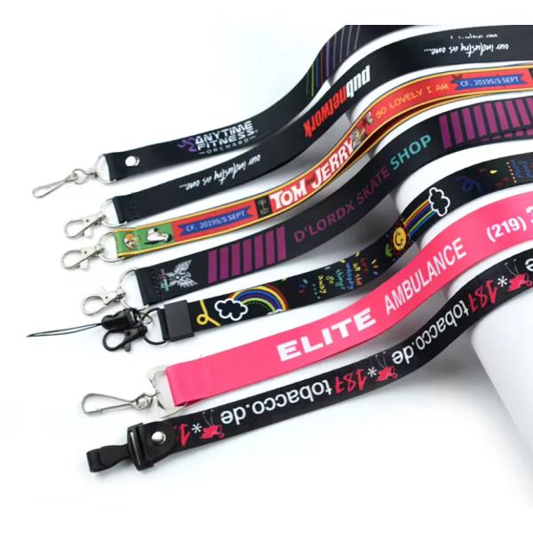 Plastic Woven Neck Badge Lanyard Retractable Badge Holder Logo Custom
