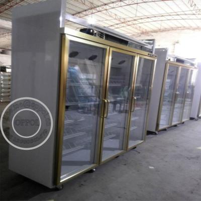 OP-A411 Large Capacity Supermarket Three Glass Doors Fridge with Wheels
