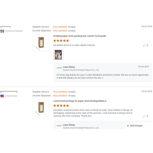 Food Grade Paper Straws Packaging Custom Box for Bar Accessories Type Drinking Straws