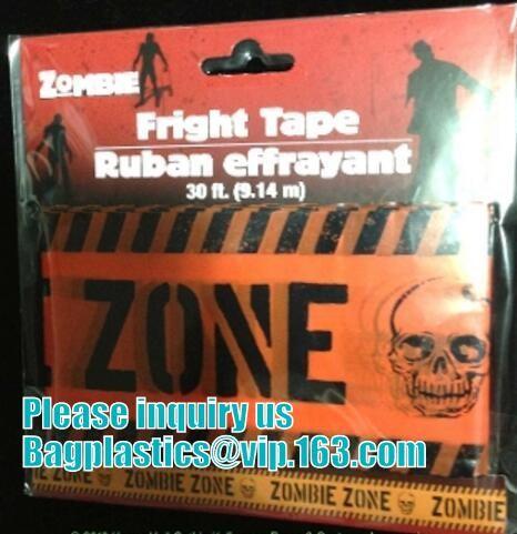 Rolls Halloween Caution Party Tape,Party halloween banner , plastic streamer caution party tape, fright tape bagease