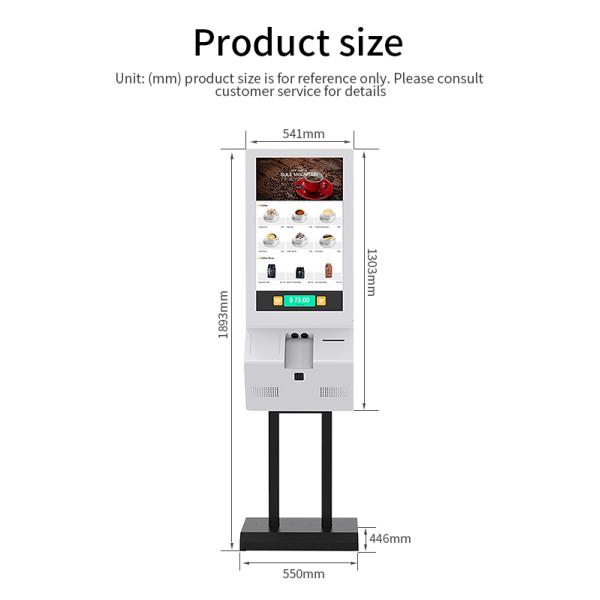 32'' Restaurant Twin Touch Screen Self Service KioskWith Printer NFC Card Reader