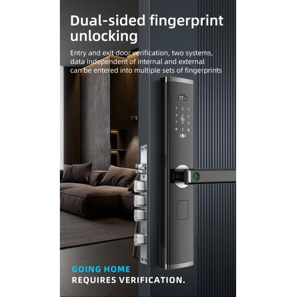 Yagu Double Side Intelligent Lock Tuya Wifi Smart Lock Door Fingerprint Password Smart Door Lock Smart Locks for Front Door