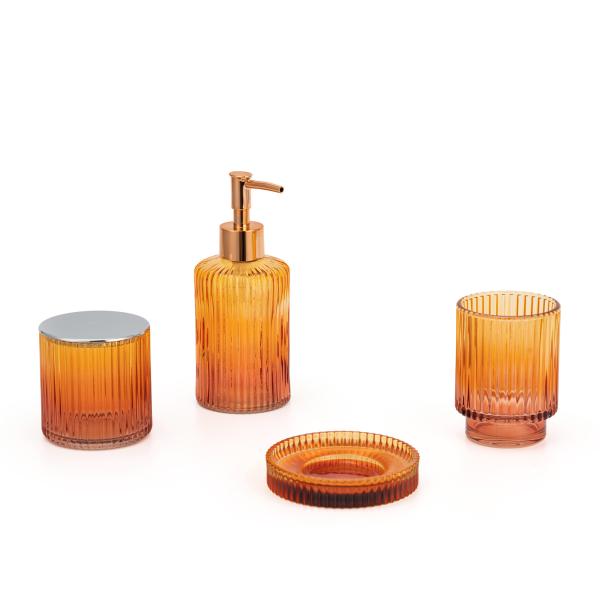 Colorful Shells Style Glass Soap Foam Dispenser Toothbrush Holder Bathroom Accessories Set