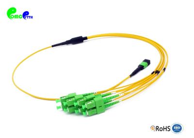 A fêmea da elite MTP às fibras do SC APC 8 desconcertou o tipo B do revestimento do amarelo LSZH da cor da fuga 2.0mm 9 do comprimento/125μm