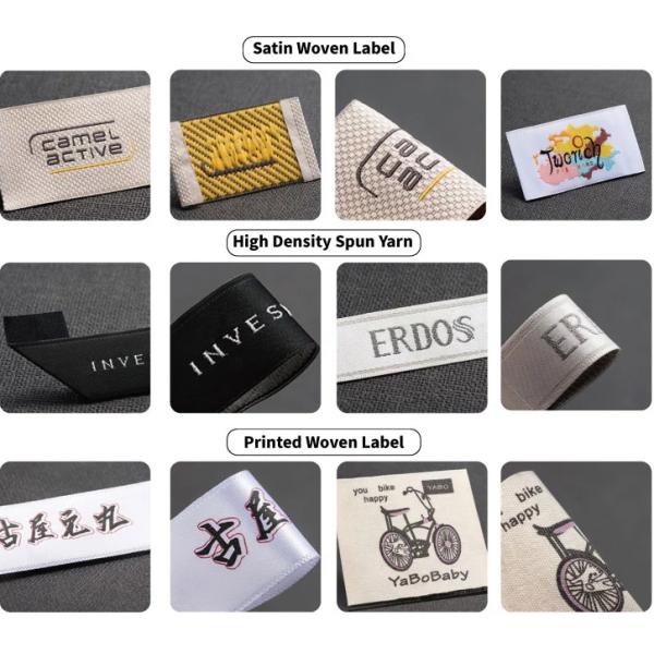 Подгонянный сплетенный дизайном логотип штофа маркирует сплетенные метки частного назначения для одежды