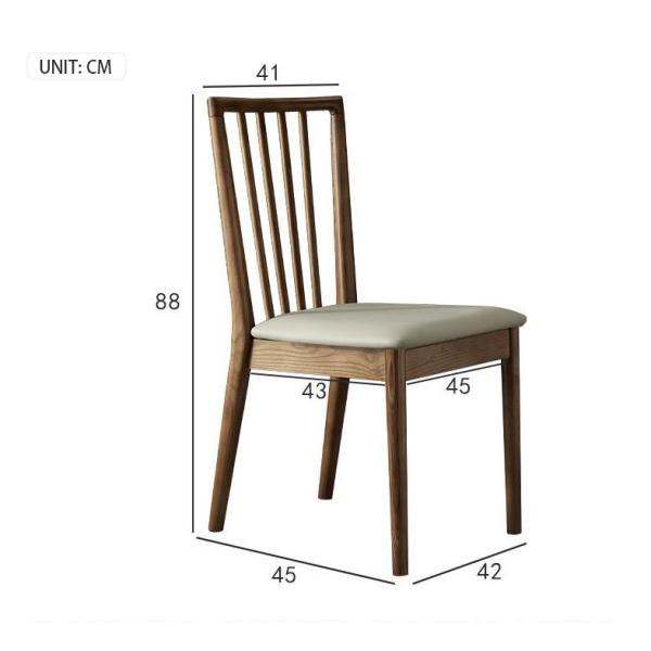 Diseño contemporáneo silla de comedor tapizada de espalda alta hecha de madera de ceniza para restaurante y hotel