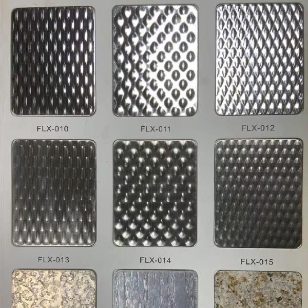 3D Embossed Stainless Steel Sheet Rice / Bead / Rhombus SS Sheet for Decorations