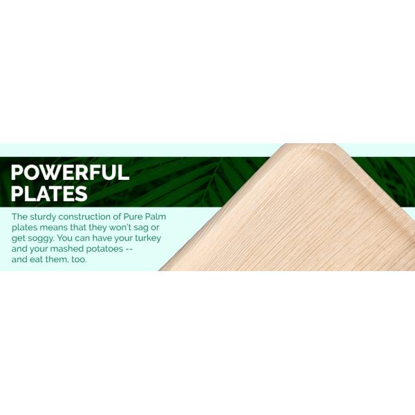 10-Piece Set of Palm Leaf Plates for Wedding Dinner Round and Square Disposable Dishes
