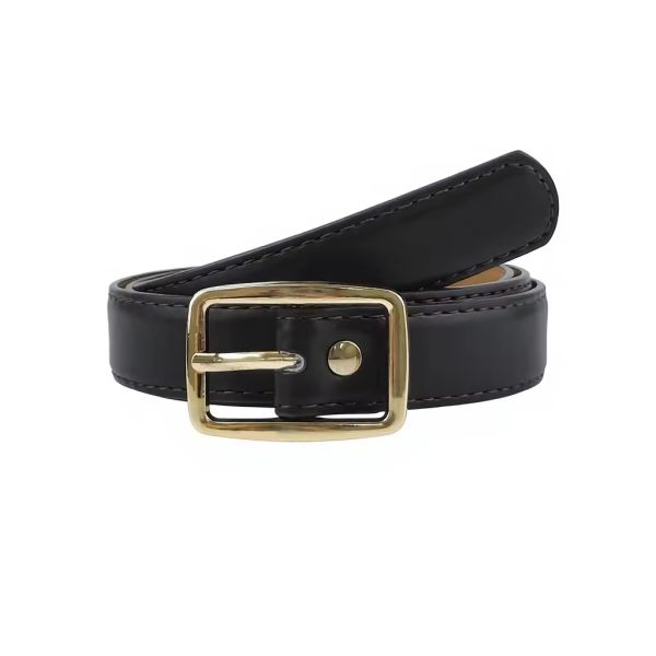 Women's High-End Leather Belt Women's PU with Alloy Gold Alloy Buckle Casual Style