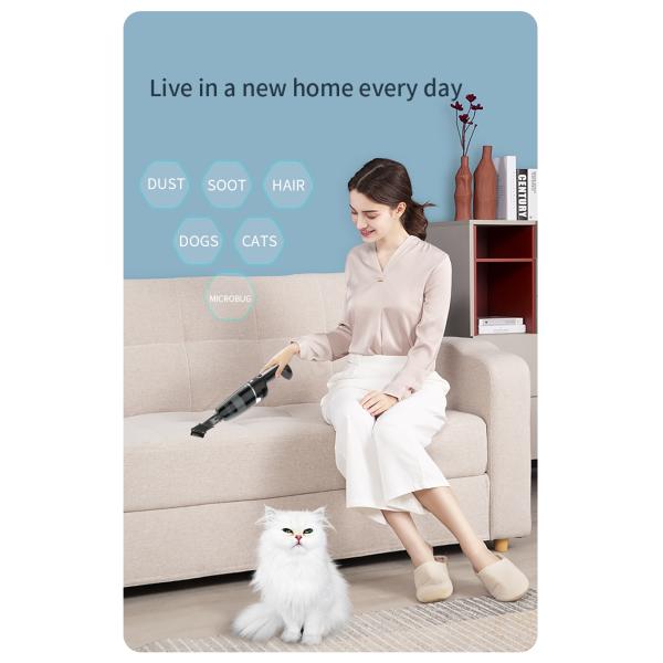 12V Handheld Wet and Dry Vacuum Cleaner YANTU V01S Cordless with 5500PA Suction Power