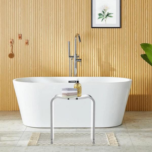Durable and Transparent Acrylic Step Stool  Small Shower Stool for Entryway Shower Bathroom  Kitchen Bedroom, and Living Room