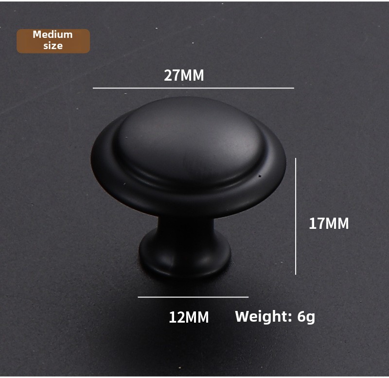 Single Hole Stainless Steel Mushroom Knob in Gold Silver Black-for Cabinets Door Shoe Drawer & Bedroom Bathroom Use