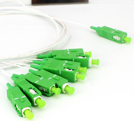 8 Channels Fiber Optic PLC Splitter Cable 1x8 Steel Tube Sc Apc Gpon Connector
