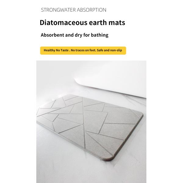 Quick Drying Diatomaceous Earth Shower Mat Modern Design for Super Absorbent Bathroom
