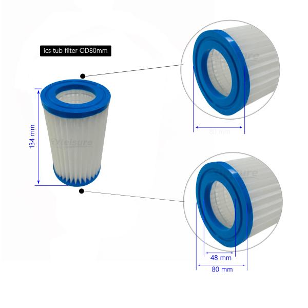 Portable 5.3 Inch Cold Plunge Water Filter for Pool Ice Tub & Chilll Tub Cold Therapy Replacement Filter