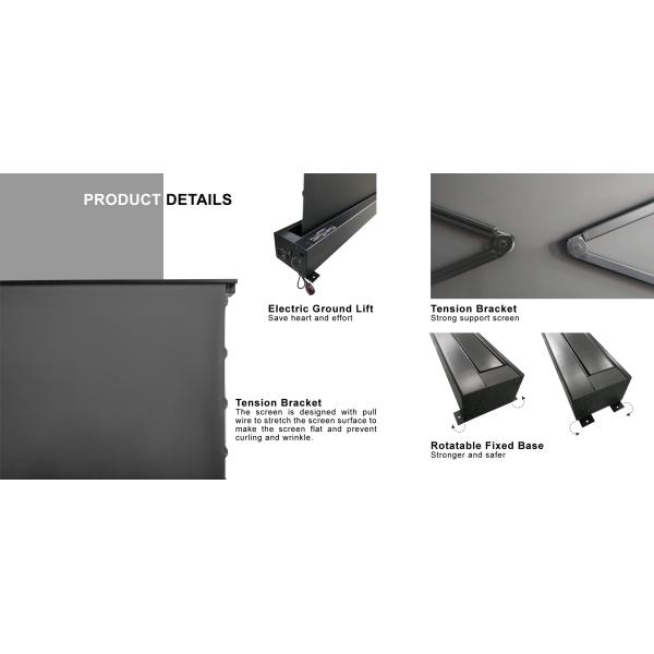 120 Inch Electric Tension Floor ALR Screen For UST Laser Projector Motorized Ultrashort Throw Movie Screen