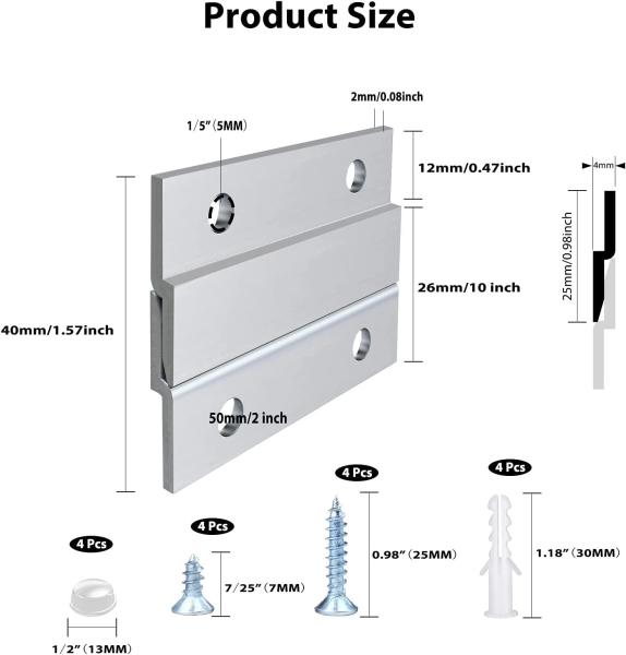 Espessura padrão de 2 mm Casa Francês Calças Pintura Gancho Hardware Kit Montar Alumínio Z Pole Clamp