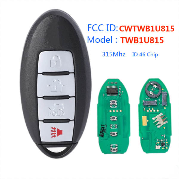 CWTWB1U815 Keyless Proximity Smart Key 315MHz PCF7952 ID46 Chip For Nissan Sentra 4 Button