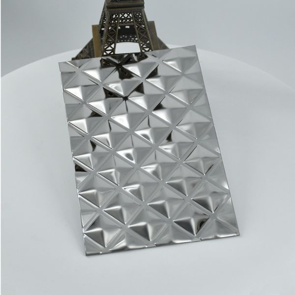 Custom Matte Embossed Stainless Steel Plate Diamond Pattern For Elevator Interiors