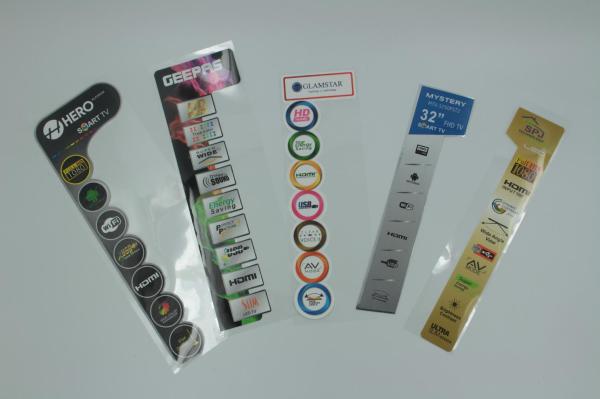 50micron-150micron CMYK Printed Transparent Labels Visible Tags