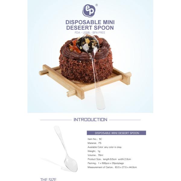 High quality Eco-Friendly wholesale cheap plastic dessert spoons