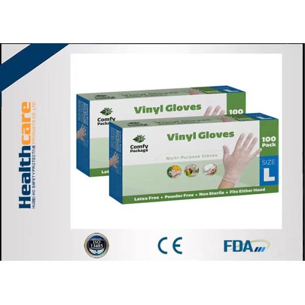 Перчатки голубое белое Oilproof свободного винила латекса PVC размера S-XL устранимые водоустойчивое