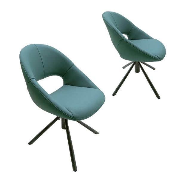 Silicone Leather Swivel Side Chair ,  Modern Elegant Swivel Chair
