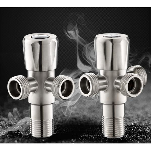 Característica do cano do banheiro com desviador válvula de ângulo cromada para acessórios de torneiras