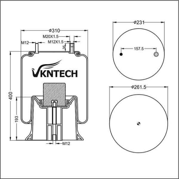 Plastic Piston Truck Air Spring W01-M58-9131 Firestone Air Bellows 4159NP09 1R12-721