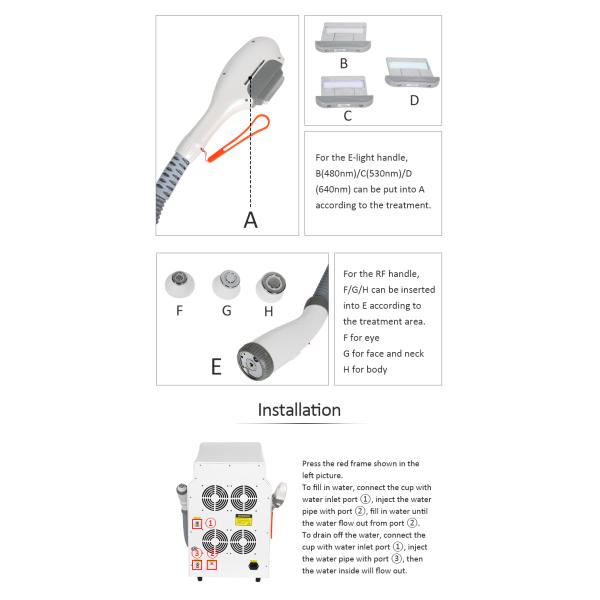 машина лазера удаления волос диода IPL 480nm 640nm медицинская