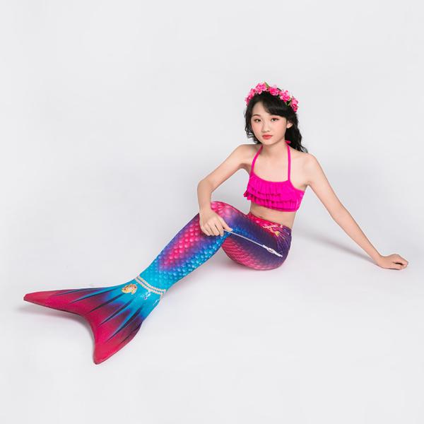 Colorful Unicorn Mermaid Tails for Swimming Princess Bikini Bathing Suit Children's Day for 3-12Y