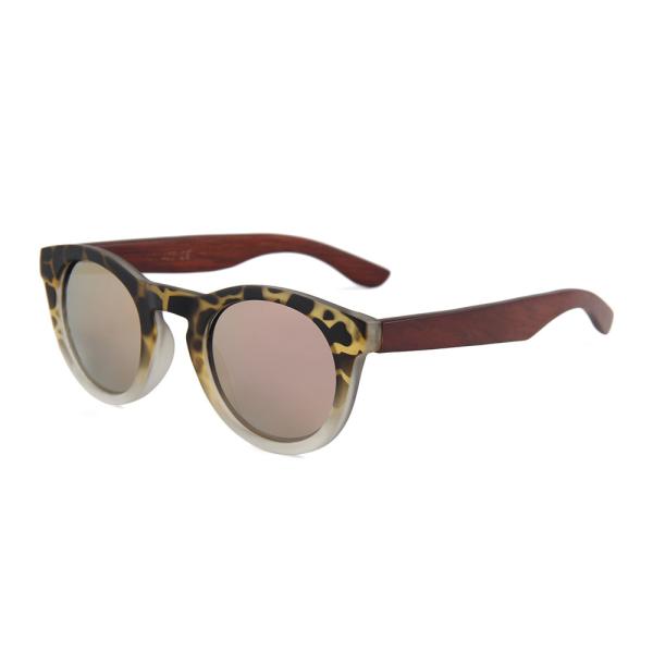 Special Shape Lifestyle Sunglasses Pc Frame Colored Wooden Temple Material