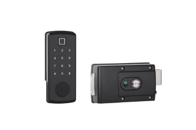 Fingerprint Zinc Alloy Electronic RIM Door Lock Without Mortise