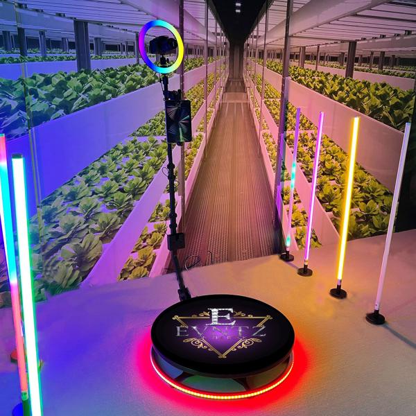 Black Base Phone 360 Degree Photo Booth Video Automatic Ring Light