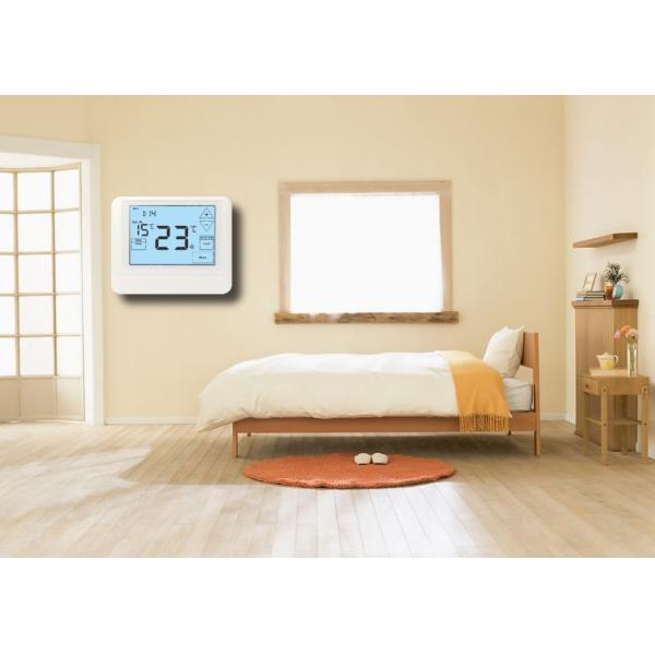 White Air Conditioner LCD Touch Screen Thermostat For Bedroom / Kitchen
