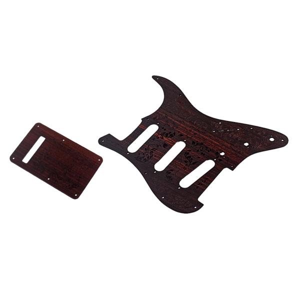 11 Holes Rosewood SSS Style Guitar Pickguard Back Plate & Screws For ST Electric Guitar Accessories Parts