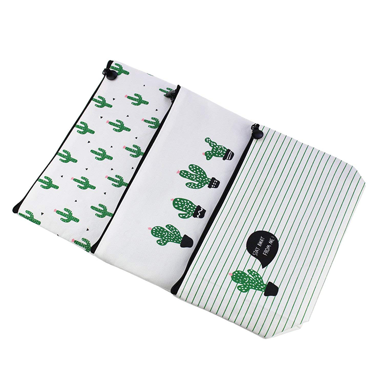 Сумка макияжа холста хлопка Washable сумки мытья гигиенической косметикаи косметическая с молнией