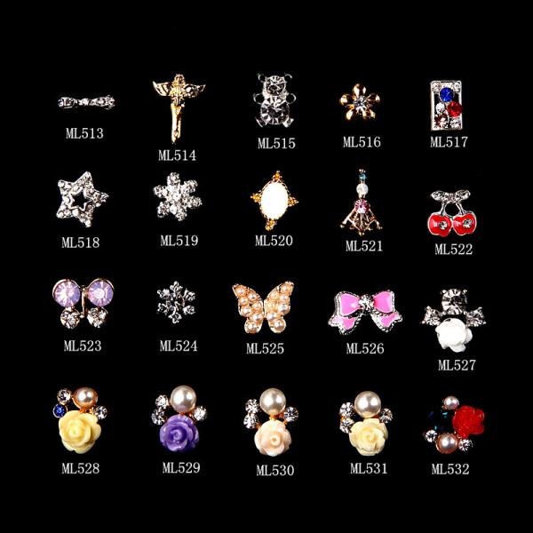 Nail Art Deco Colorful Deluxe Bow Alloy Jewelry Glitter Rhinestone ML513-532