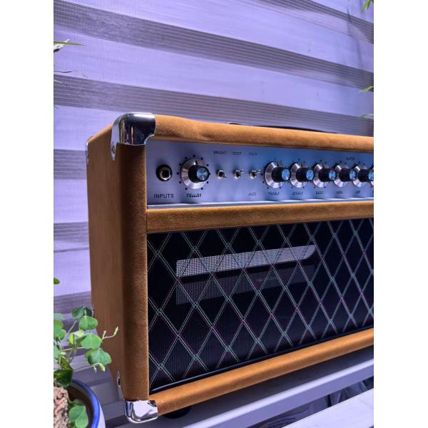 Custom Dumble CLONE Steel String Singer Head 20W 50W 100W with Suede Brown Color, Grand Amplifier SSS Model