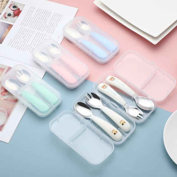 Kitchen Flatware Sets 304 Stainless Steel Cutlery Sets Food Grade Cartoon Spoon Fork