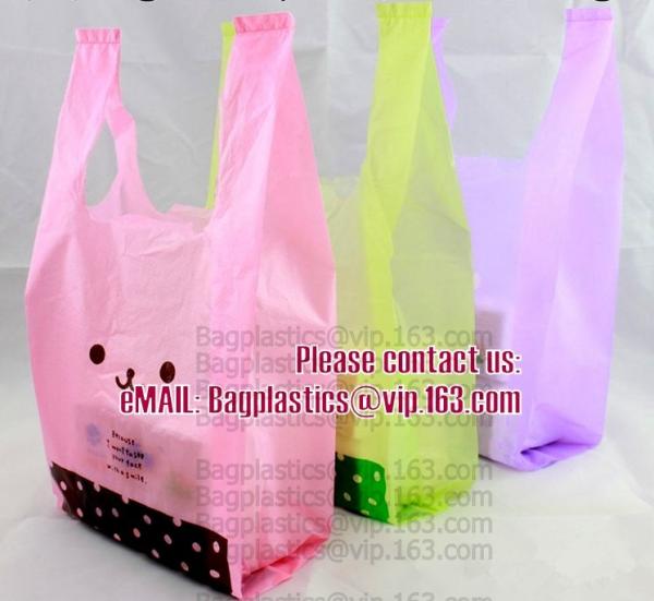 Kitchen Handle-Tie Trash Bags,Recyclable Plastic Shopping Bags with Flat Bottoms,Reusable Grocery Shopping Bags, bagease