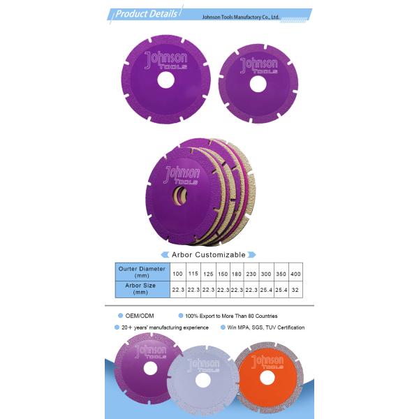 4 Inch Vacuum Brazed Marble Cutting Disc Cutting Saw Blade For Marble And Ceramic Glass