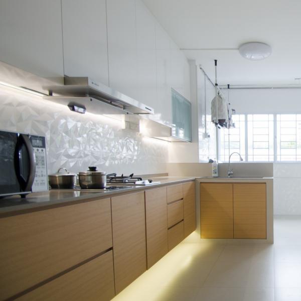 Small Kitchen Pullout Cabinet White And Wood Grain Melamine For Home