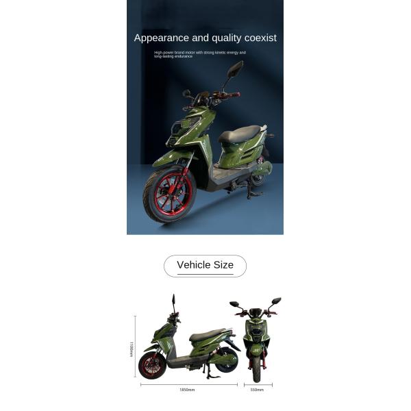 Iron Wheels Motor Vehicle Racing Scooter Moped with 72v20Ah Battery and 33A Controller