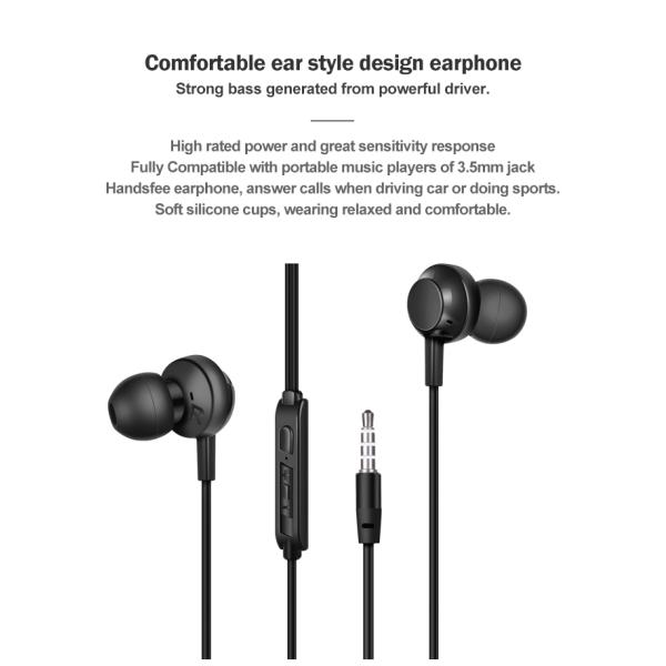 20000Hz 35mm Wired In Ear Earphones For Telephone