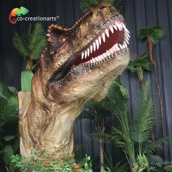 実物大のジュラ紀の世界Animatronic T Rexの頭部の恐竜の赤外線センサー制御