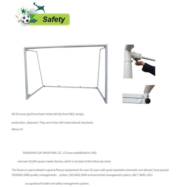 En el caso de los equipos de fútbol de aluminio de nylon, el objetivo de la red de fútbol de acero de acero suave es el objetivo de fútbol de acero.