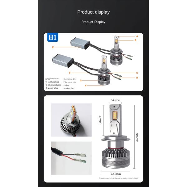 Universal LED Headlight Bulb H1H4 H11 9012 9005 Ideal for Cars Vehicle Year Universal