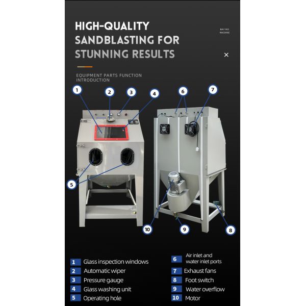 1000L Sandblast Cabinet Wet Sandblasting Machine CE